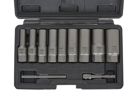 Zestaw długich nasadek do urwanych śrub TVARDY 11 el. 6-19mm CR-MO