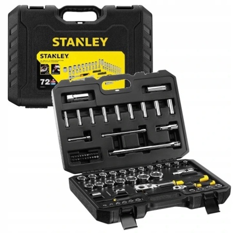 Zestaw kluczy nasadowych, grzechotka STANLEY 1/2" 1/4" 72szt. STMT82831-1