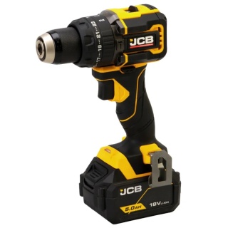 JCB Pro Power Tools 18V Zestaw Kompaktowa wiertarko-wkrętarka udarowa 75 Nm 2x akumulator 5.0Ah Szybka ładowarka 4.5A