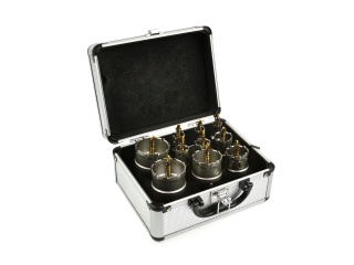 Komplet otwornic widiowych GEKO do metalu z wiertłem tytanowym 10szt. 16-53mm