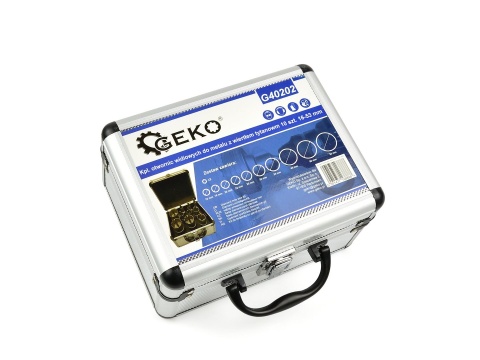 Komplet otwornic widiowych GEKO do metalu z wiertłem tytanowym 10szt. 16-53mm