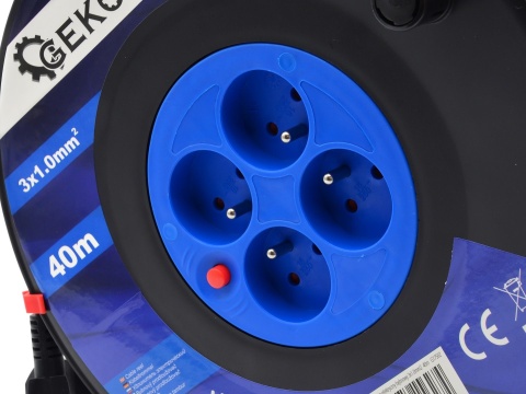 Przedłużacz elektryczny bębnowy GEKO 3x1.0mm2 40m