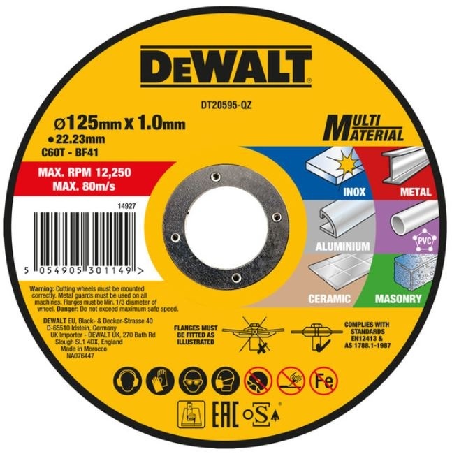 Tarcza do cięcia różnych materiałów 125mm Dewalt DT20595