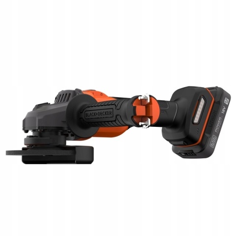 Akumulatorowa szlifierka kątowa 115mm 18V, Black Decker 2x2,0Ah