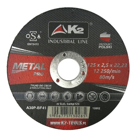 K2 Tarcza do metalu prosta 125x2,5x22