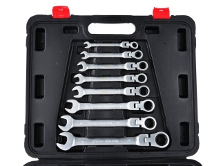 Klucze płasko-oczkowe łamane z grzechotką Keltin 8-32mm 13el./walizka/