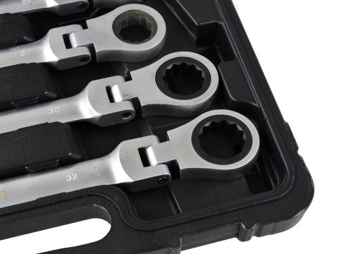 Klucze płasko-oczkowe łamane z grzechotką Keltin 8-32mm 13el./walizka/