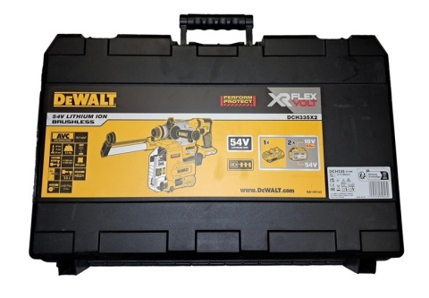 MŁOTOWIERTARKA Z ODSYSANIEM DCH335X2 DEWALT SDS-Plus 2x9Ah 54V FLEXVOLT