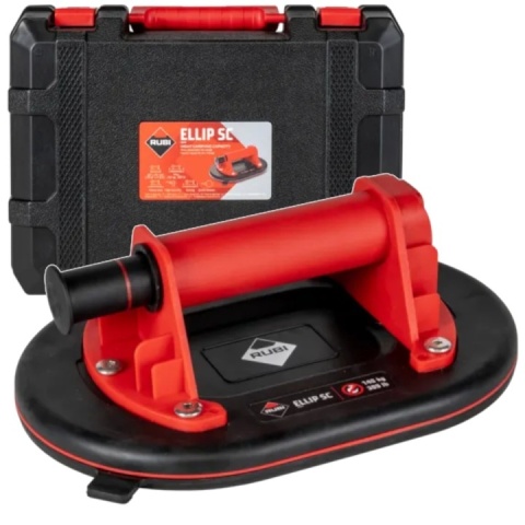 Przyssawka eliptyczna RUBI ELLIP SC 67900 z pompką ręczną, podstawa 167×247mm, udźwig 140kg, do płytek ceramicznych i gresu