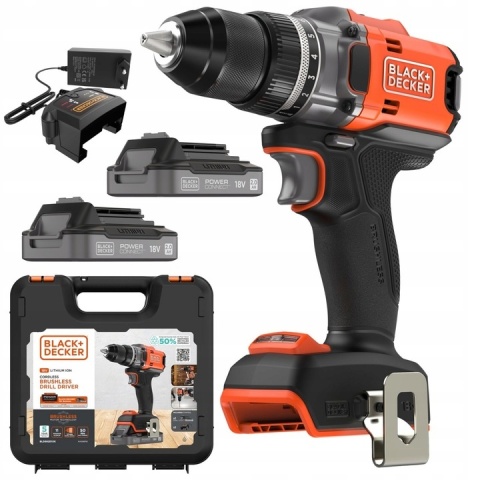 Wkrętarka bezszczotkowa BLACK DECKER 18V 50Nm 2x2Ah BLD682D2XK