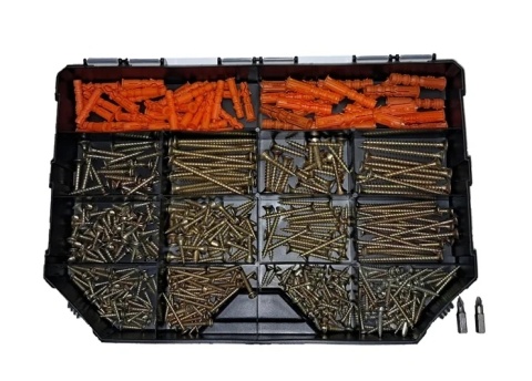 Zestaw wkrętów do drewna ZES-WKR470 470 elementów w organizerze
