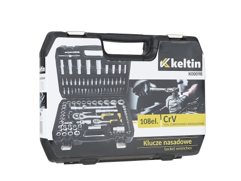 Komplet kluczy nasadowych Keltin 108el. 1/4" 1/2"