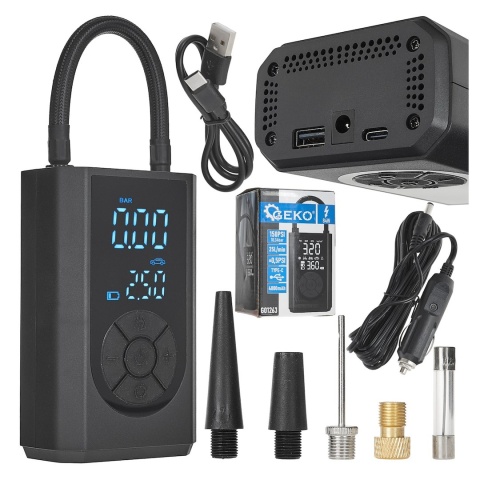 Kompresor rowerowy/samochodowy GEKO 4000mAh 84W