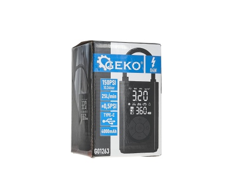 Kompresor rowerowy/samochodowy GEKO 4000mAh 84W