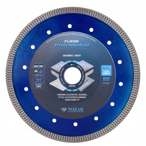 NOZAR tarcza diamentowa Fliese Titan Blau 250/25,4mm 1,6x10