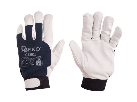 Rękawice robocze monterskie skórzane GEKO Kozia skóra - rzep r.9