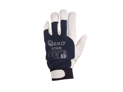 Rękawice robocze monterskie skórzane GEKO Kozia skóra - rzep r.9