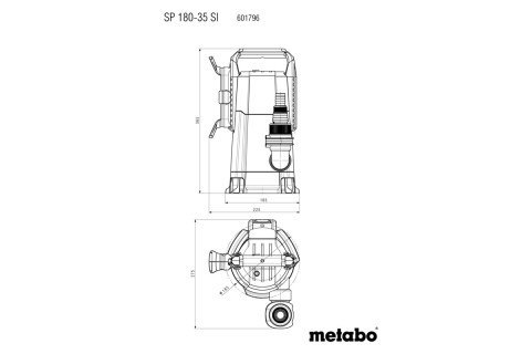 Pompa zanurzeniowa do wody brudnej SP 180-35 SI Metabo 601796000