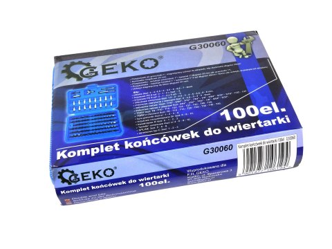 100el. zestaw bitów do wkrętarki(20) Geko