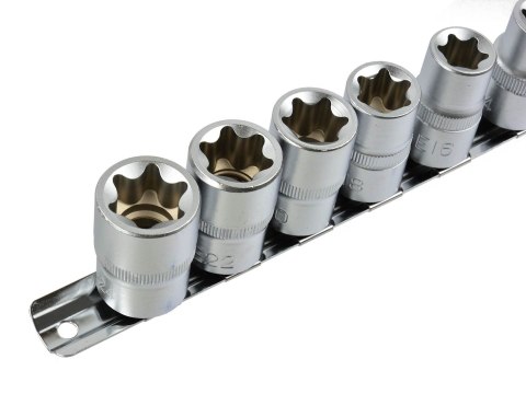 10el.kpl.nasadek torx E10-24,1/2"na listwie GEKO(20) Geko