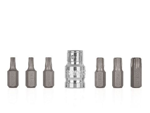 7el. zestaw końcówek wkrętakowych TORX T25-T55 (10/100) Geko