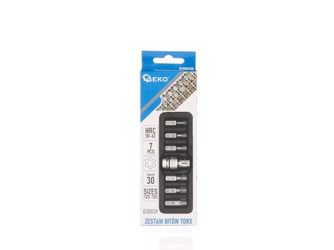 7el. zestaw końcówek wkrętakowych TORX T25-T55 (10/100) Geko