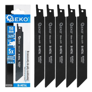 Brzeszczoty bi-metal do piły szablastej do metalu 150mm 24TPI 5el. (80) Geko