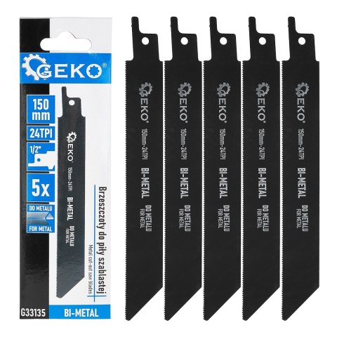Brzeszczoty bi-metal do piły szablastej do metalu 150mm 24TPI 5el. (80) Geko