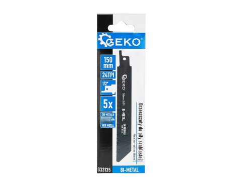 Brzeszczoty bi-metal do piły szablastej do metalu 150mm 24TPI 5el. (80) Geko