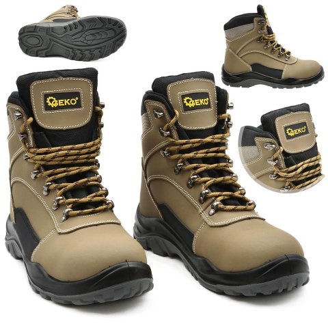Buty ochronne model nr 7 nubuk wysokie S3 SRC - r. 39 Geko