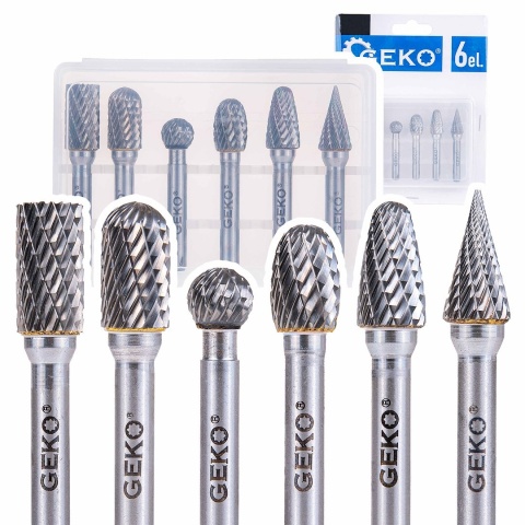Zestaw frezów trzpieniowych Geko do metalu 6mm 6el.