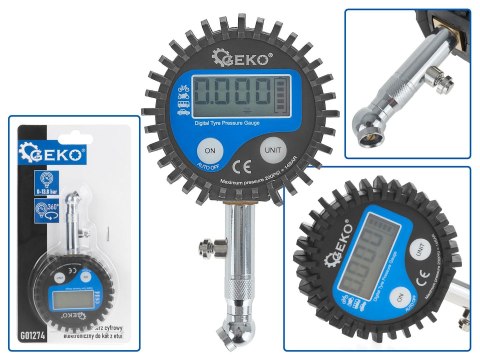 Ciśnieniomierz cyfrowy - elektroniczny do kół(60/84) Geko