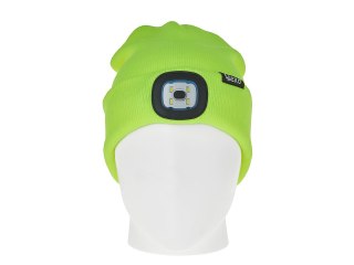 Czapka zimowa akumulatorowa z lampką LED (żółta) Geko