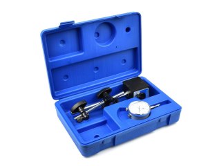 Czujnik zegarowy 10/0,01 mm na statywie magnetycznym (walizka) Geko