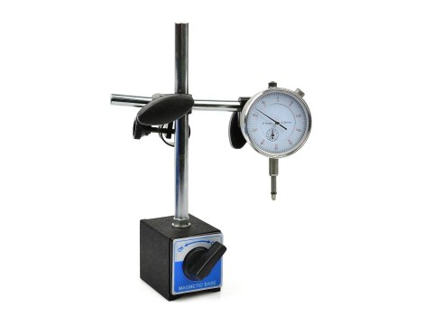 Czujnik zegarowy 10/0,01 mm na statywie magnetycznym (walizka) (10) Geko