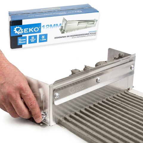 Dozownik do rozprowadzania kleju 345-585mm - ząb 12x12mm (12) Geko