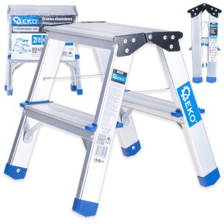 Drabina aluminiowa 2-stopniowa dwustronna 150kg (1) Geko