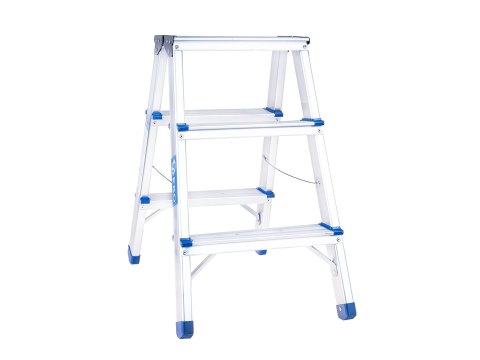 Drabina aluminiowa 3-stopniowa dwustronna 150kg (1) Geko