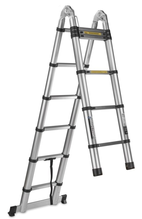 Drabina teleskopowa aluminiowa przegubowa 3,8m 150kg (1) Geko