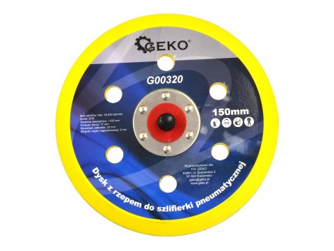 Dysk z rzepem do szlifierki pneumatycznej 150mm (20/100) Geko