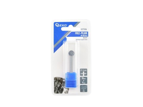 Frez-pilnik do metalu 10x9mm trzpień 6mm (kulisty) (200) Geko