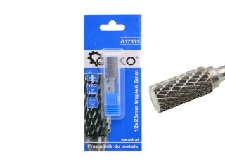 Frez pilnik do metalu z węglika wolframu 12x25mm trzpień 6mm (kwadrat) (200) Geko