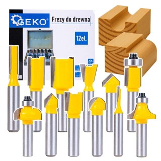 Frezy kształtowe do drewna 12 el./8mm/ GEKO(20) Geko