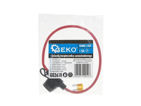 Gniazdo bezpiecznika samochodowego 19mm 25A bezpiecznik 5A (200) Geko