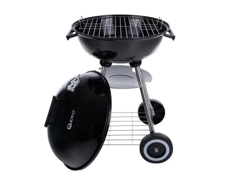 Grill węglowy okrągły z pokrywą i pokrowcem - ruszt średnica 39cm (1) Geko
