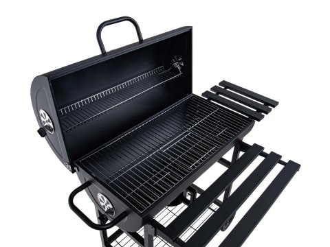 Grill węglowy typu beczka z pokrywą - ruszt 71x35cm (1) Geko