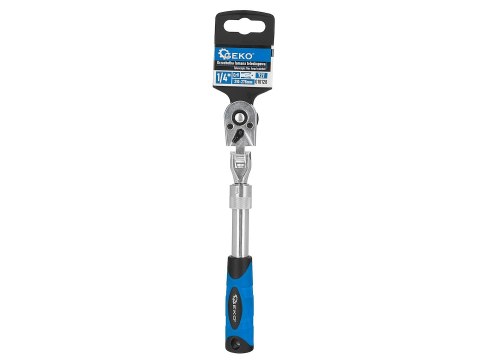 Grzechotka łamana teleskopowa 1/4" 210-278mm 72T CrV Geko