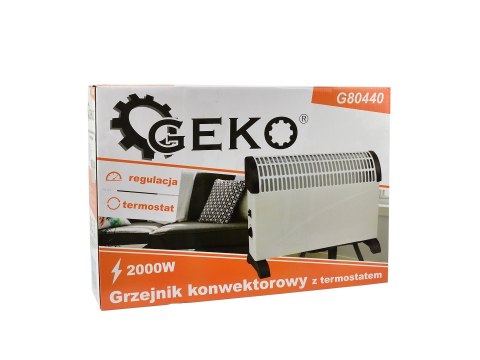 Grzejnik konwektorowy biały z termostatem 2000W (1) Geko