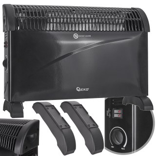 Grzejnik konwektorowy czarny z termostatem 2000W (1) Geko