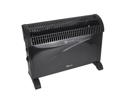 Grzejnik konwektorowy czarny z termostatem 2000W (1) Geko